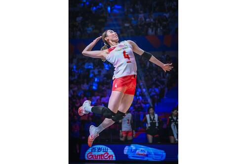 バレーボール・ネーションズリーグ(VNL)女子日本代表、準々決勝ブラジル戦(C)Volleyball World