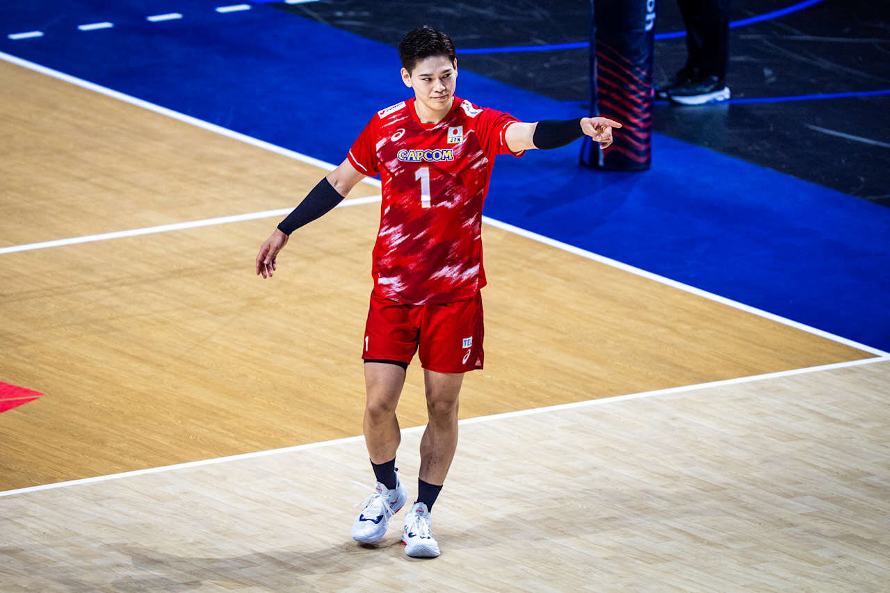 バレーボール・ネーションズリーグ（VNL）男子日本代表、準決勝米国戦（C）Volleyball World