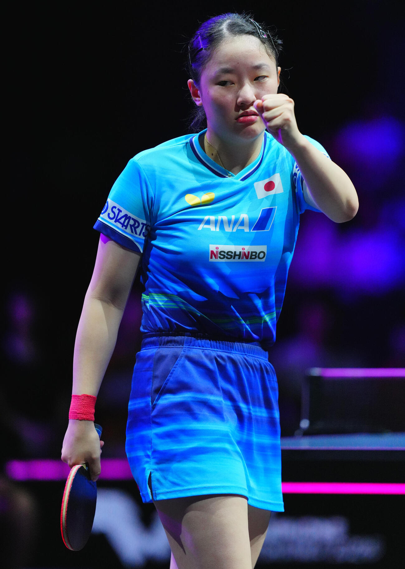 女子準々決勝でシン・ユビンと対戦する張本美和（撮影・垰建太）