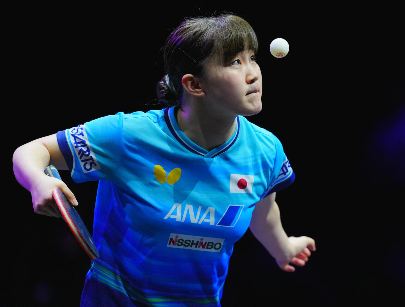 女子準々決勝で陳幸同と対戦する大藤沙月（撮影・垰建太）