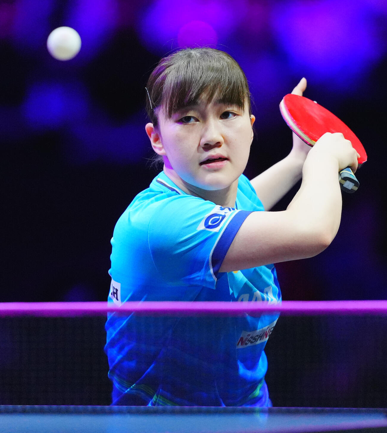 女子準々決勝で陳幸同と対戦する大藤沙月（撮影・垰建太）