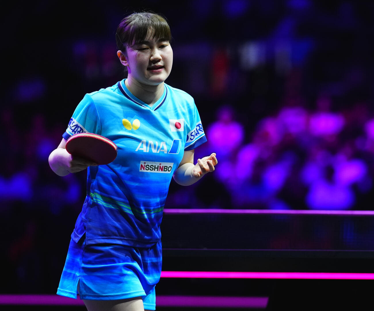 女子準々決勝で陳幸同に敗れ悔しげな大藤沙月（撮影・垰建太）