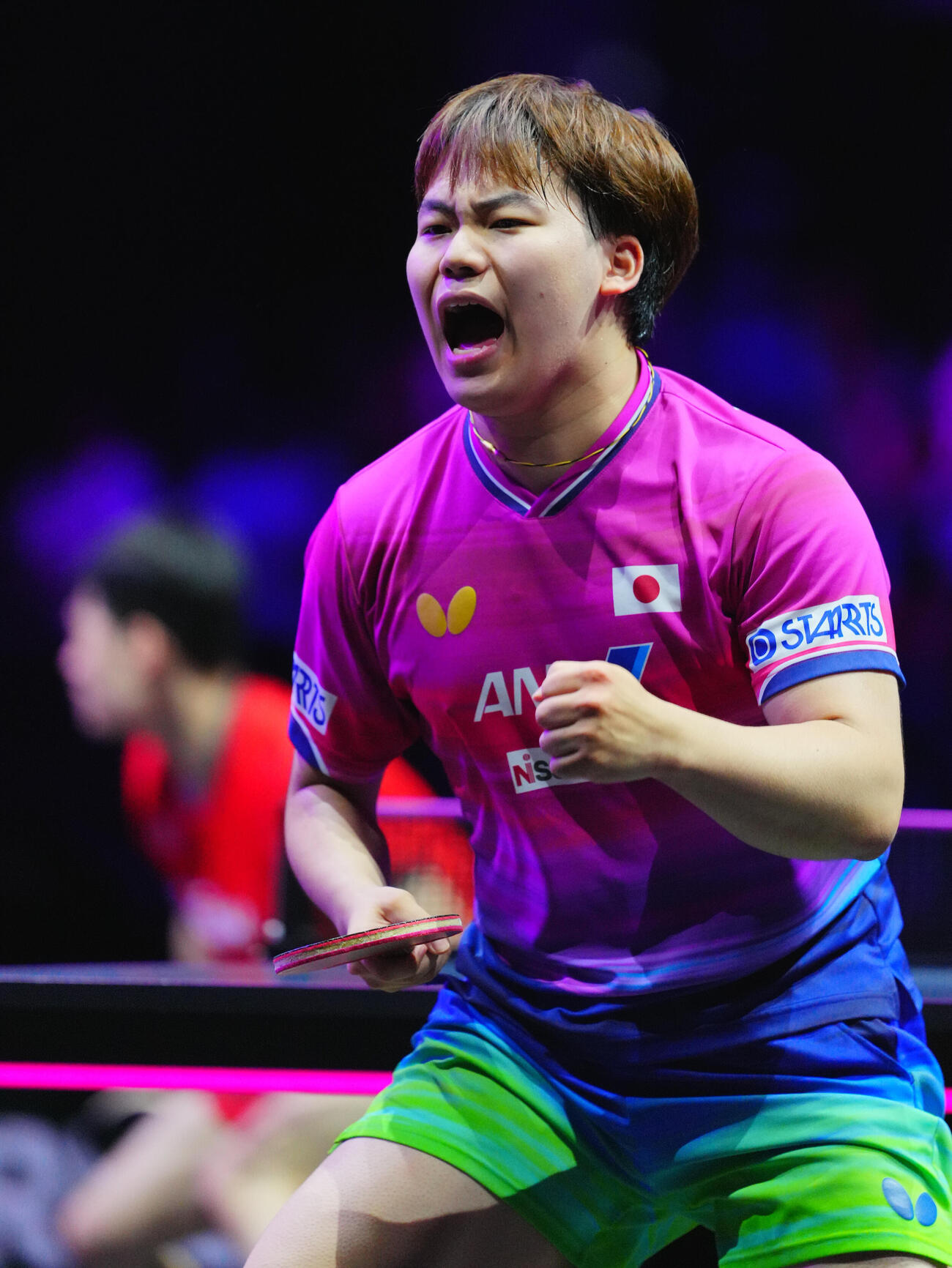 男子準々決勝でチャン・ウジンと対戦する松島輝空（撮影・垰建太）