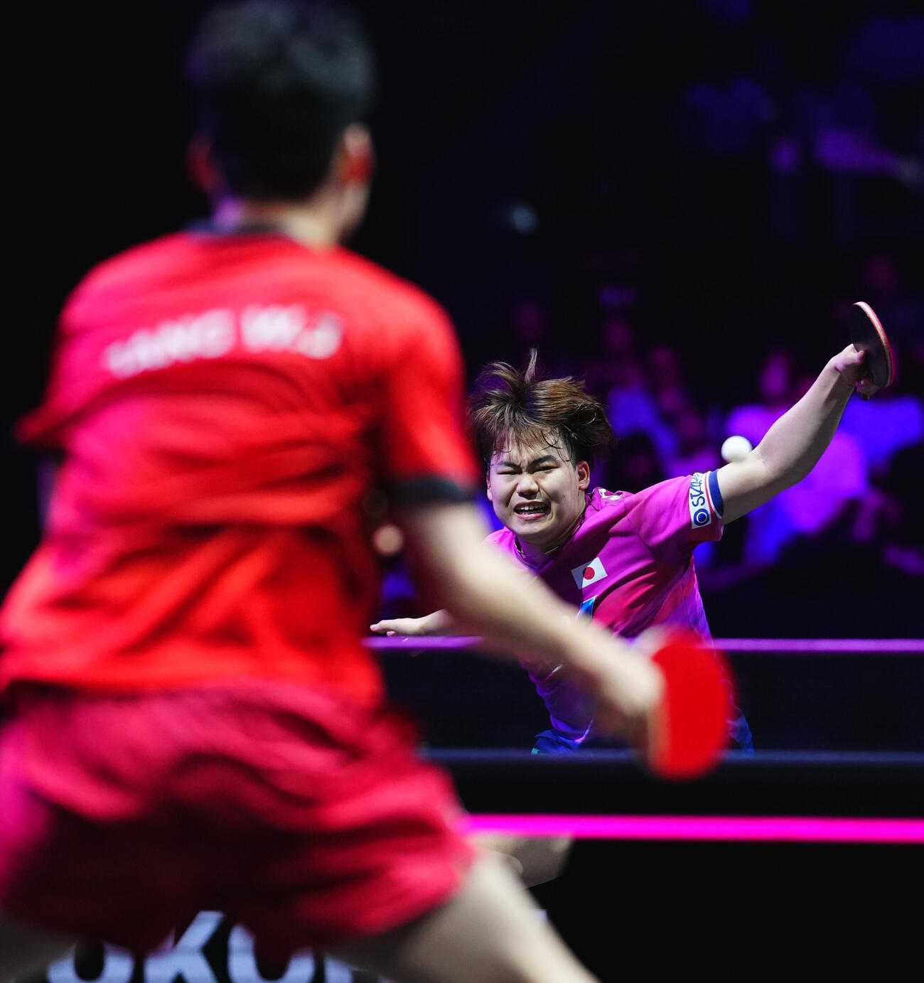 男子準々決勝でチャン・ウジンと対戦する松島輝空（撮影・垰建太）