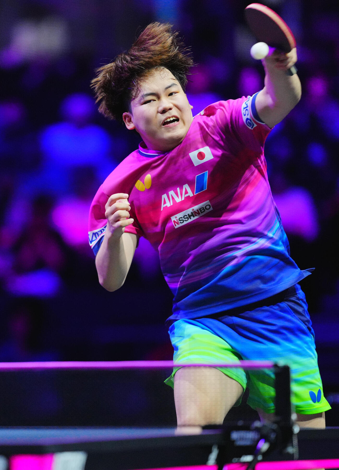 男子準々決勝でチャン・ウジンと対戦する松島輝空（撮影・垰建太）