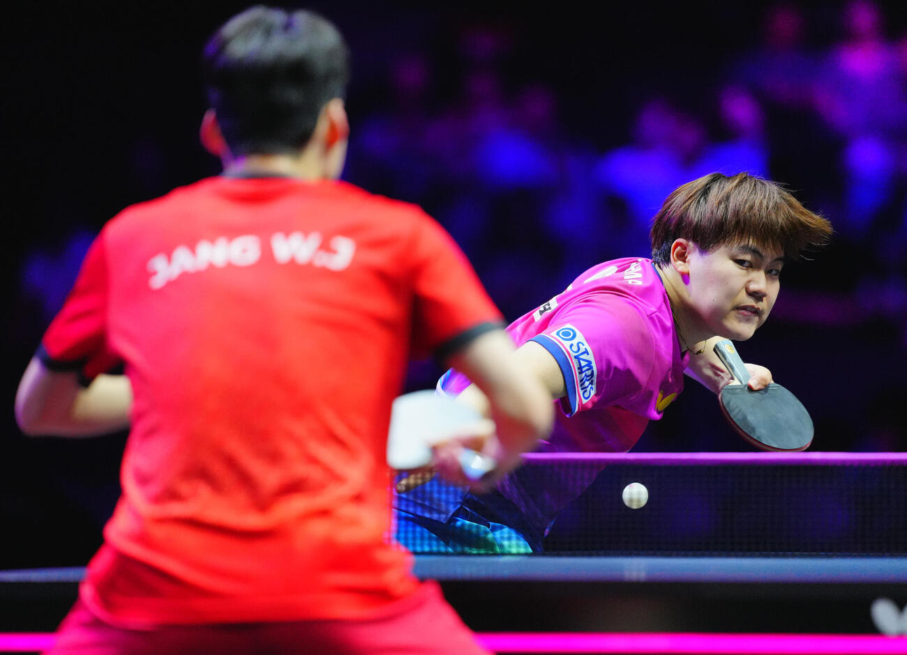 男子準々決勝でチャン・ウジンと対戦する松島輝空（撮影・垰建太）