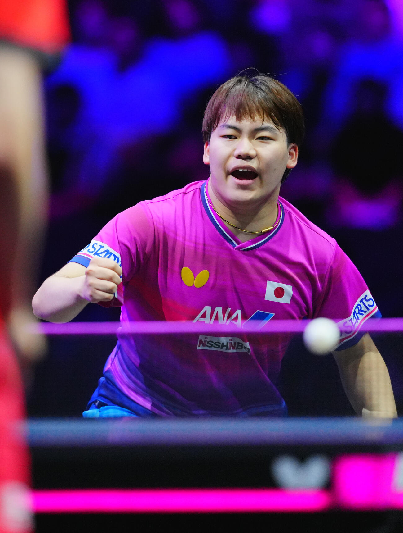 男子準々決勝でチャン・ウジンと対戦する松島輝空（撮影・垰建太）