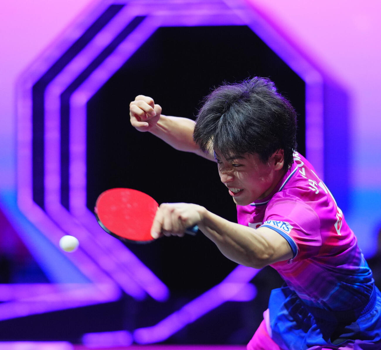 男子準々決勝でフェリックス・ルブランと対戦する篠塚大登（撮影・垰建太）