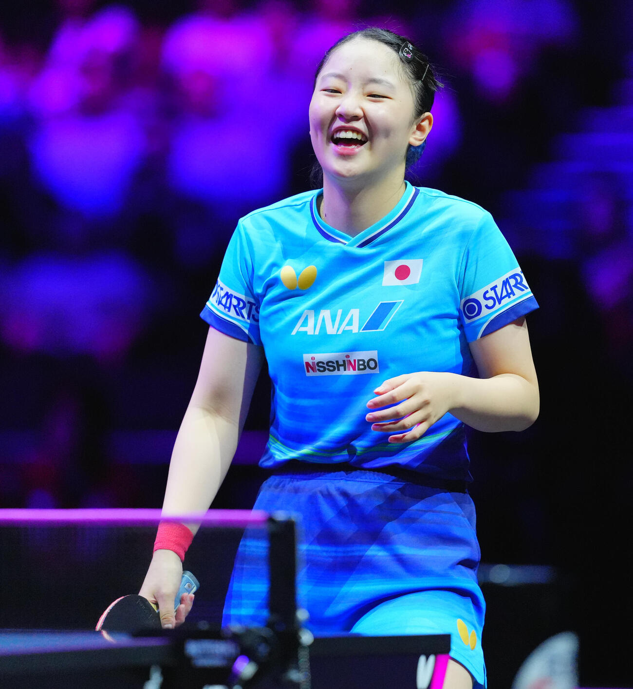 女子準々決勝でシン・ユビンと対戦する張本美和（撮影・垰建太）