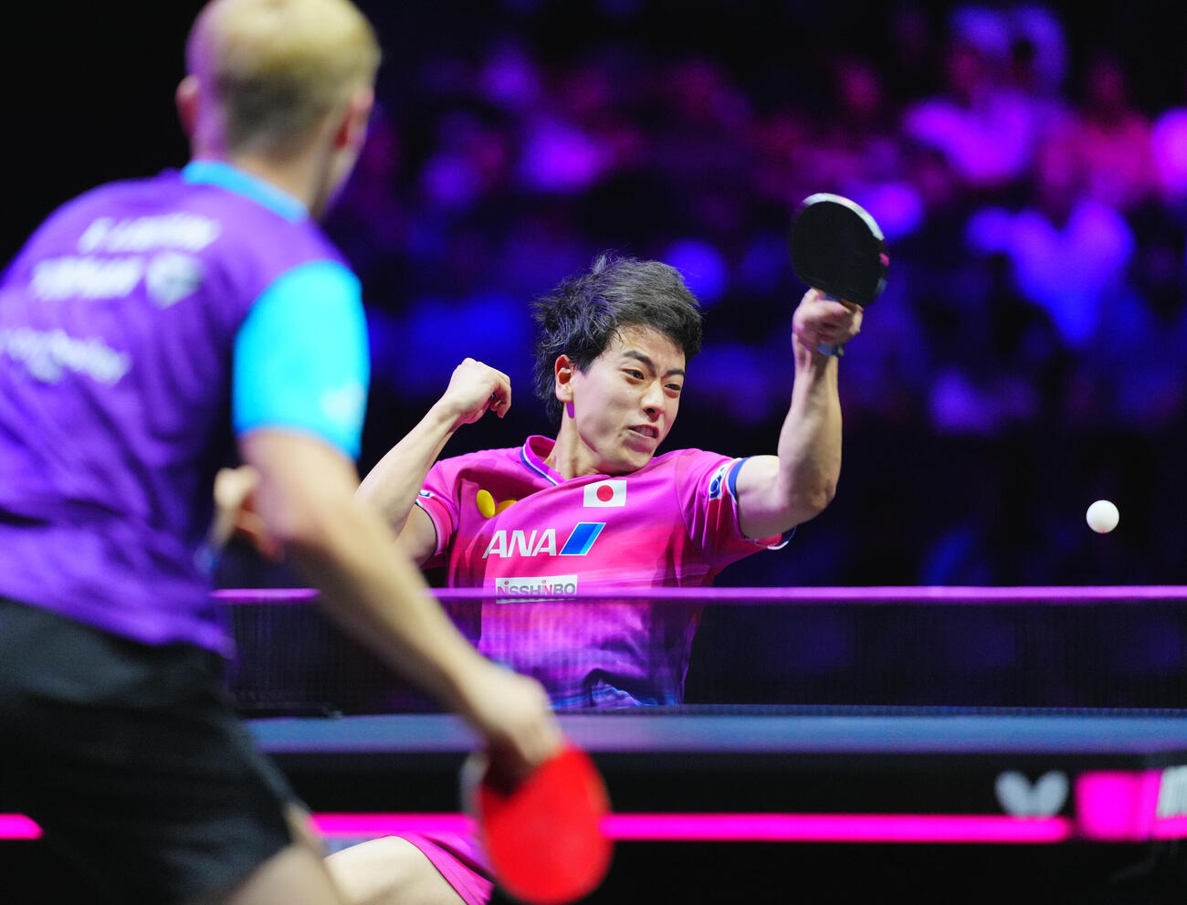 男子準々決勝でフェリックス・ルブランと対戦する篠塚大登（撮影・垰建太）