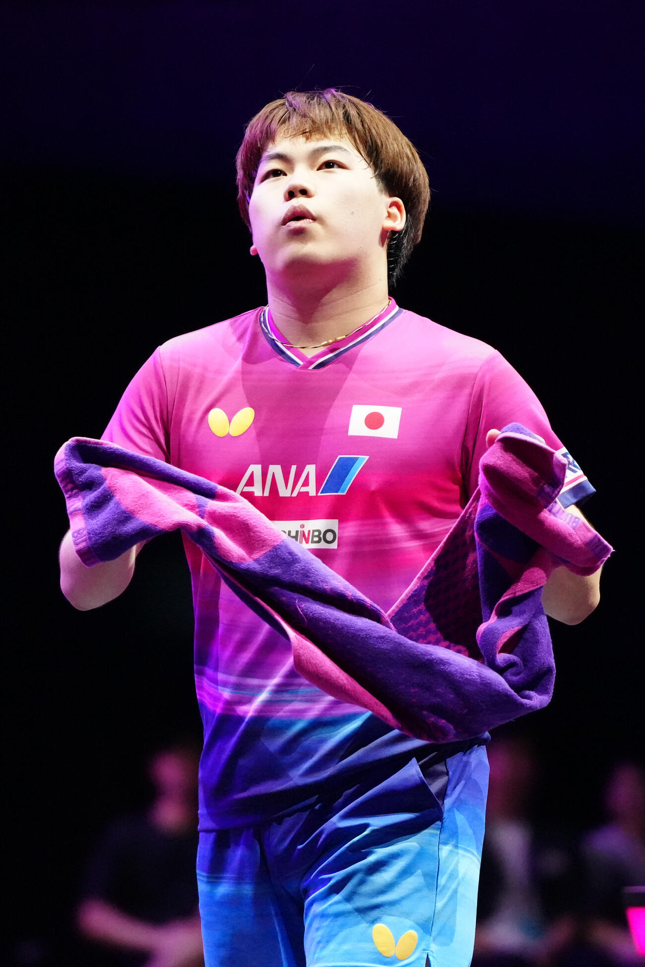 男子準決勝で張本智和から第4ゲームを奪った松島輝空（撮影・江口和貴）