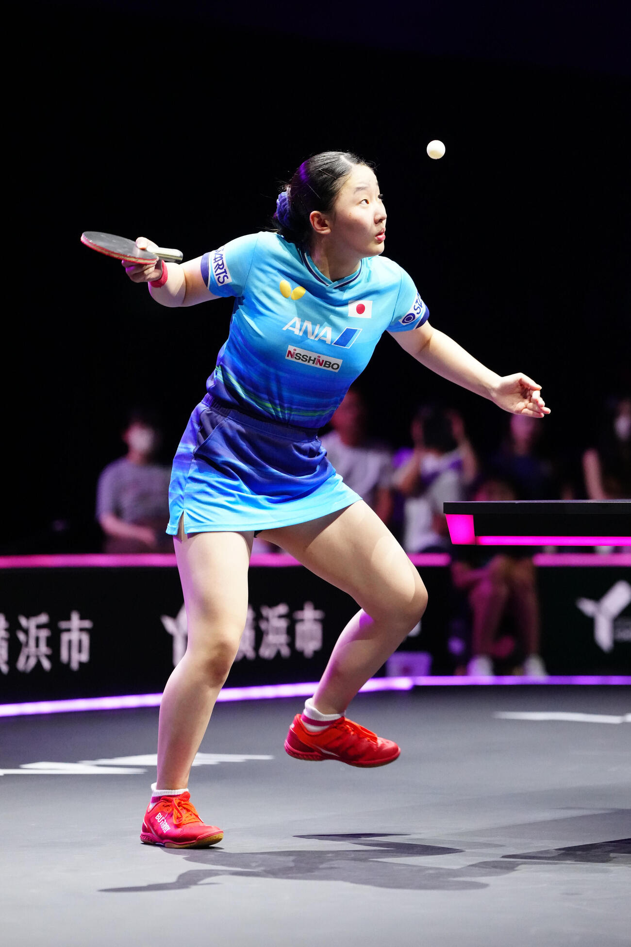 女子決勝で陳幸同と対戦する張本美和（撮影・江口和貴）