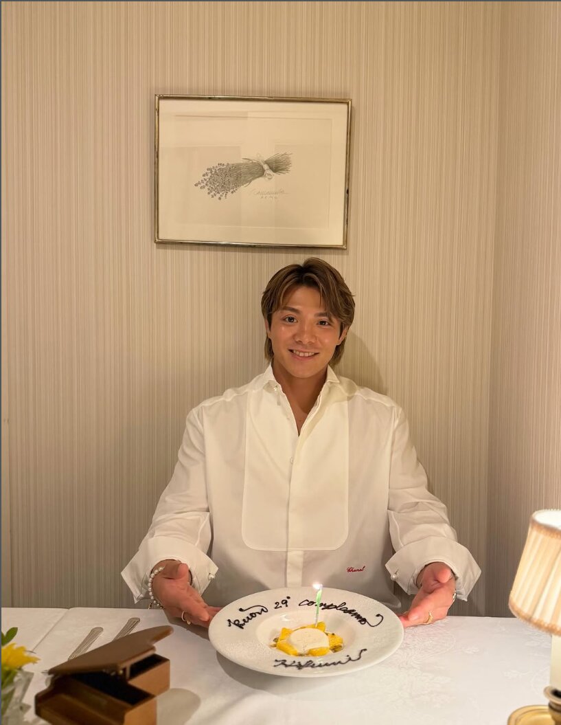 29歳の誕生日を報告する阿部一二三（本人インスタグラムより）
