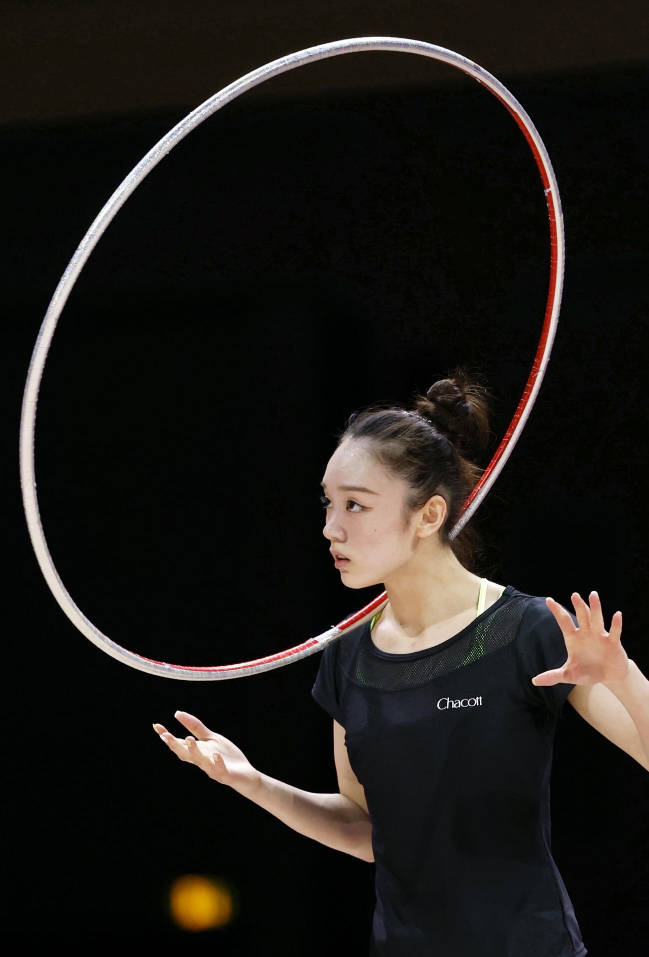 公式練習で調整する喜田未来乃（共同）