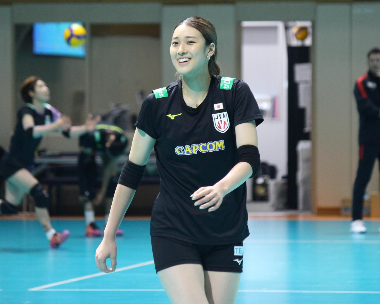 練習を公開したバレーボール女子日本代表の佐藤淑乃