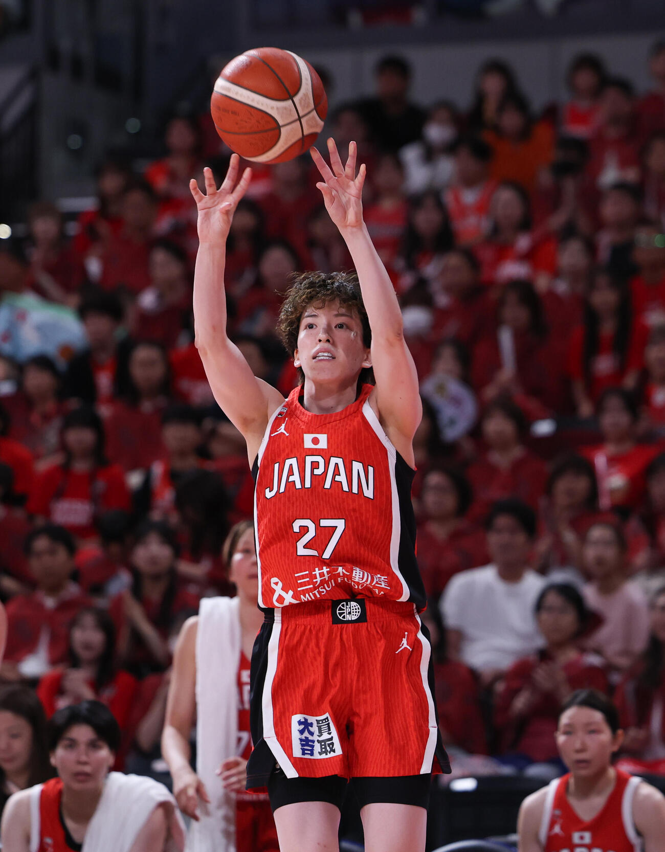 日本対韓国　2Q、シュートを放つ林咲希（撮影・増田悦実）
