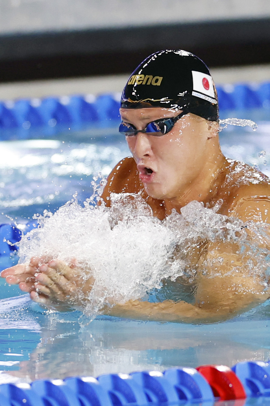 男子50メートル平泳ぎ決勝　力泳する谷口卓＝アーバイン（共同）