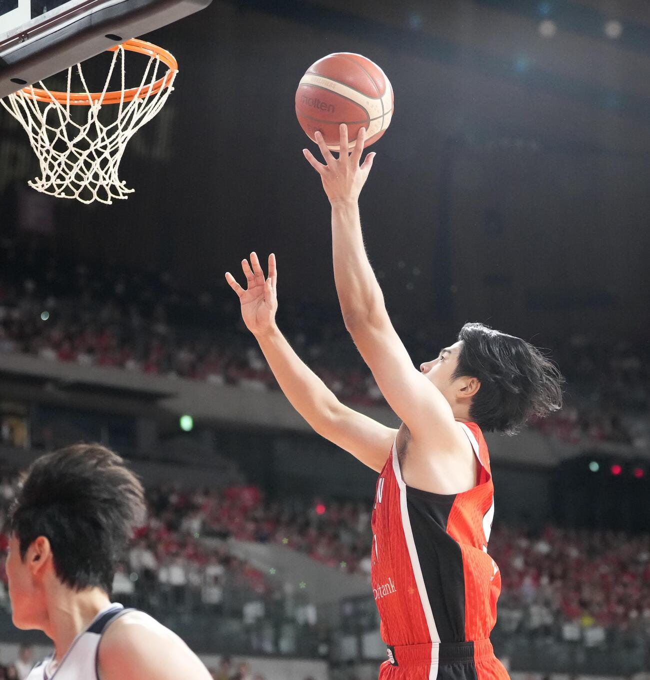 日本対韓国　1Q、シュートを放つ吉井裕鷹（撮影・小島史椰）
