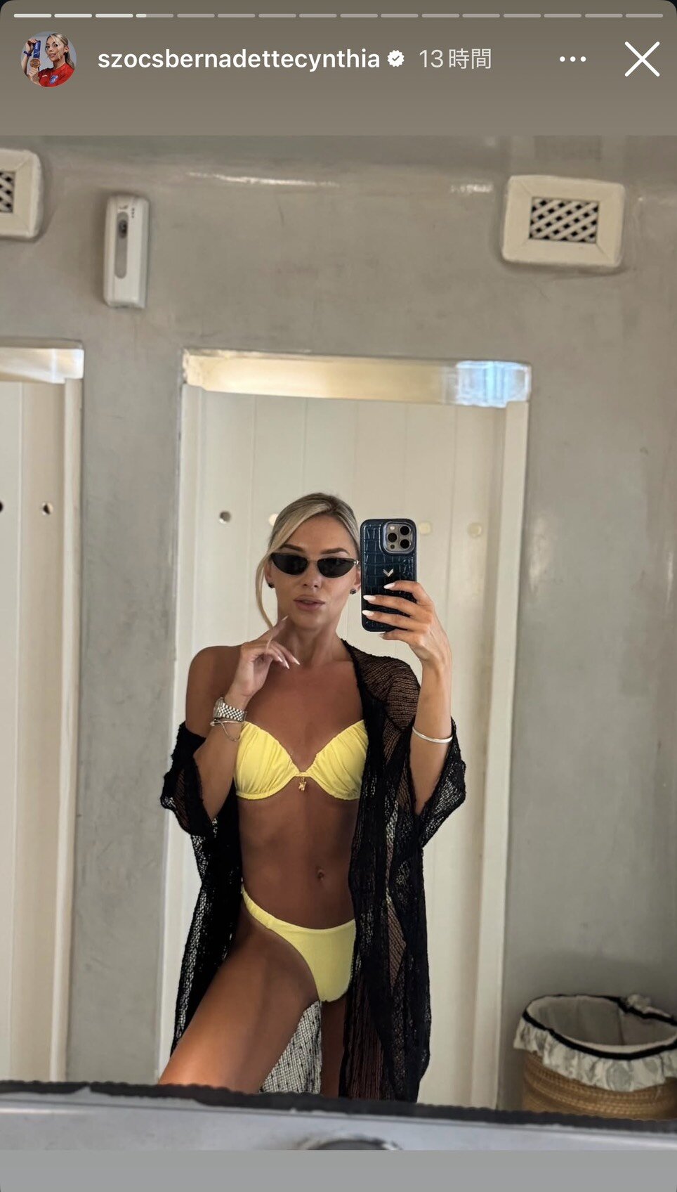 インスタグラムのストーリーズで大胆な水着写真を公開したセーチ