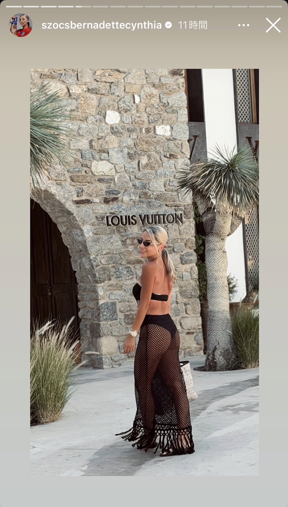 インスタグラムのストーリーズで大胆な水着写真を公開したセーチ