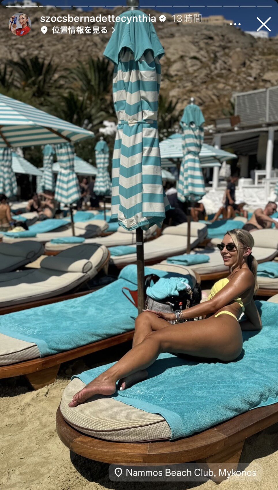 インスタグラムのストーリーズで大胆な水着写真を公開したセーチ