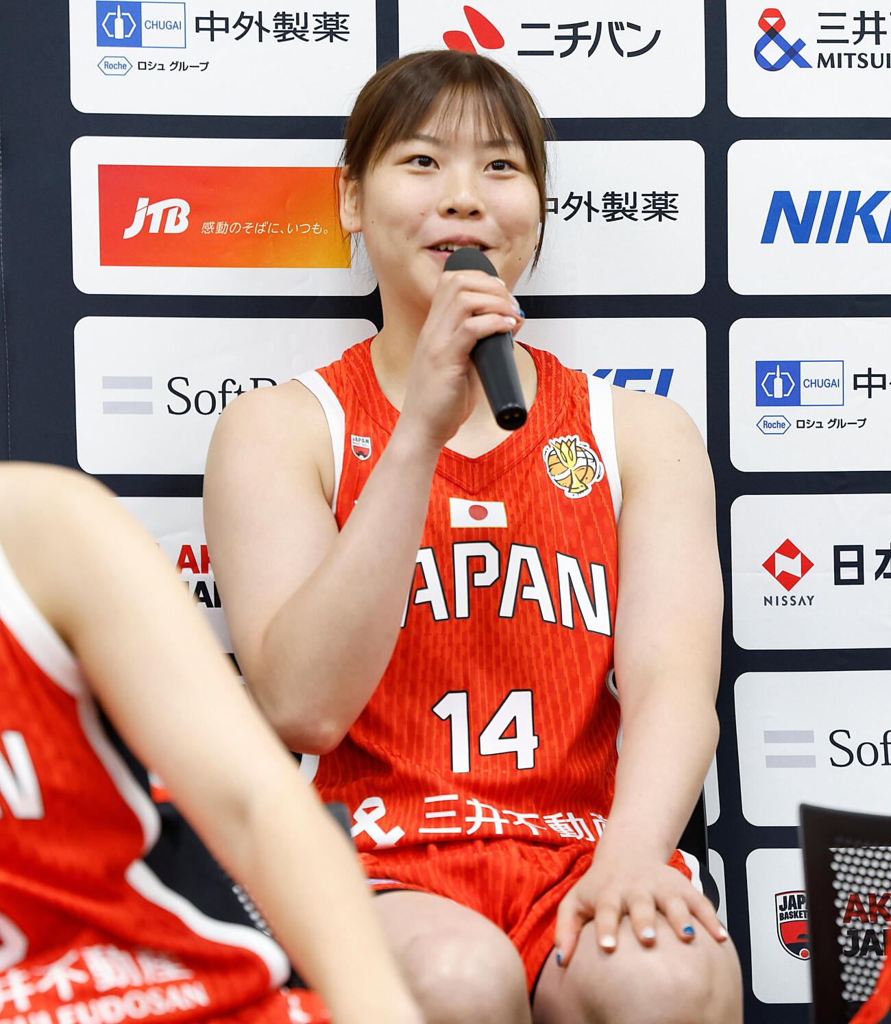 大会への思いを語る朝比奈あずさ（撮影・山本朝陽）