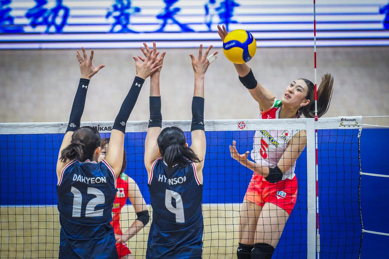 日本女子、韓国戦（C）AVC Women Volleyball Continental Championship