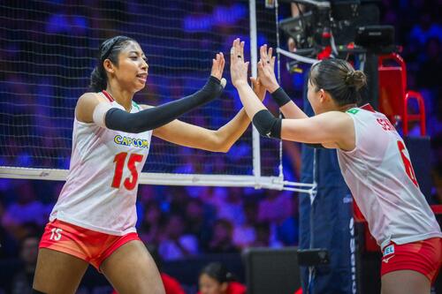 日本女子、韓国戦(C)AVC Women Volleyball Continental Championship