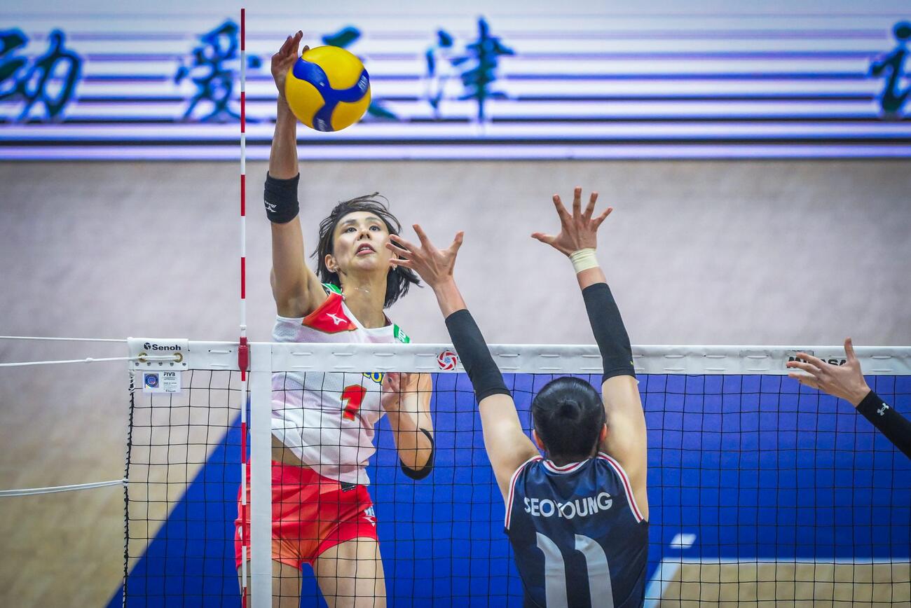 日本女子、韓国戦（C）AVC Women Volleyball Continental Championship