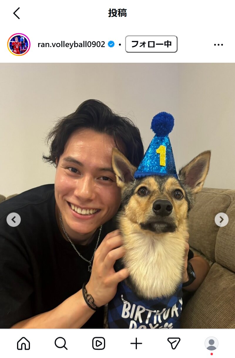 高橋藍のインスタグラムから
