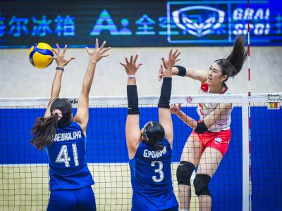 日本女子、タイ戦（C）AVC Women Volleyball Continental Championship