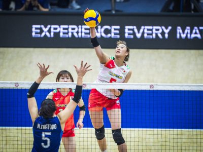 日本女子、タイ戦（C）AVC Women Volleyball Continental Championship