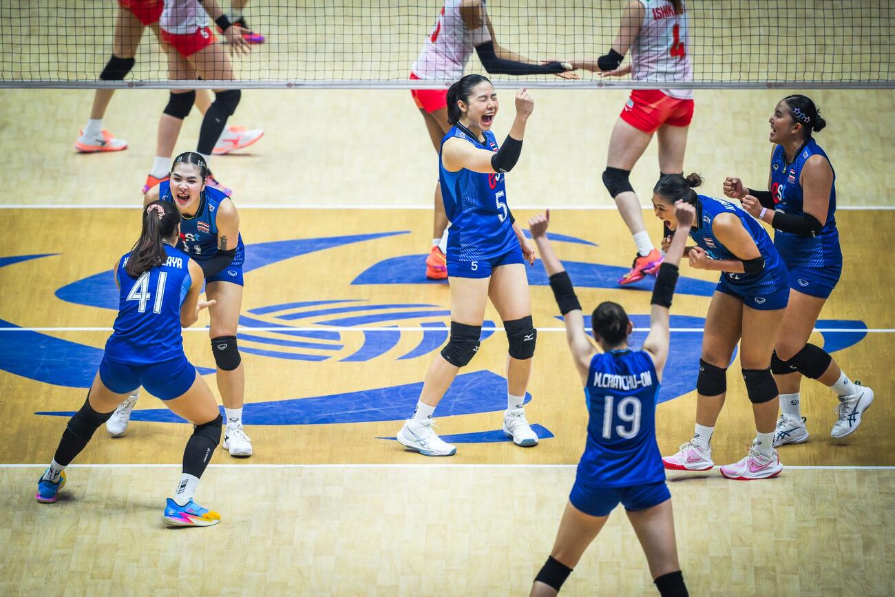 日本女子、タイ戦（C）AVC Women Volleyball Continental Championship