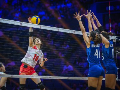 日本女子、タイ戦（C）AVC Women Volleyball Continental Championship