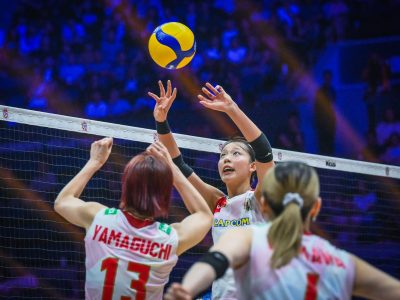 日本女子、タイ戦（C）AVC Women Volleyball Continental Championship