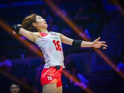 日本女子、タイ戦（C）AVC Women Volleyball Continental Championship