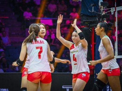 日本女子、タイ戦（C）AVC Women Volleyball Continental Championship