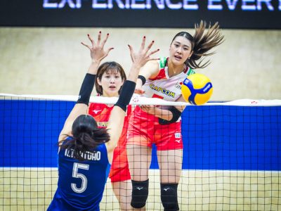 日本女子、タイ戦（C）AVC Women Volleyball Continental Championship