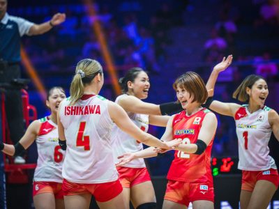 日本女子、タイ戦（C）AVC Women Volleyball Continental Championship