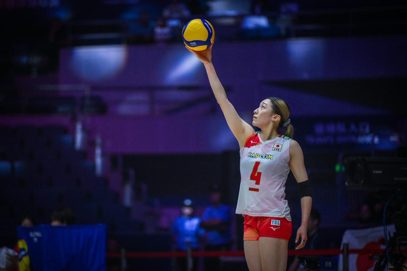 日本女子、タイ戦（C）AVC Women Volleyball Continental Championship
