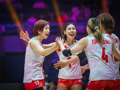 日本女子、タイ戦（C）AVC Women Volleyball Continental Championship
