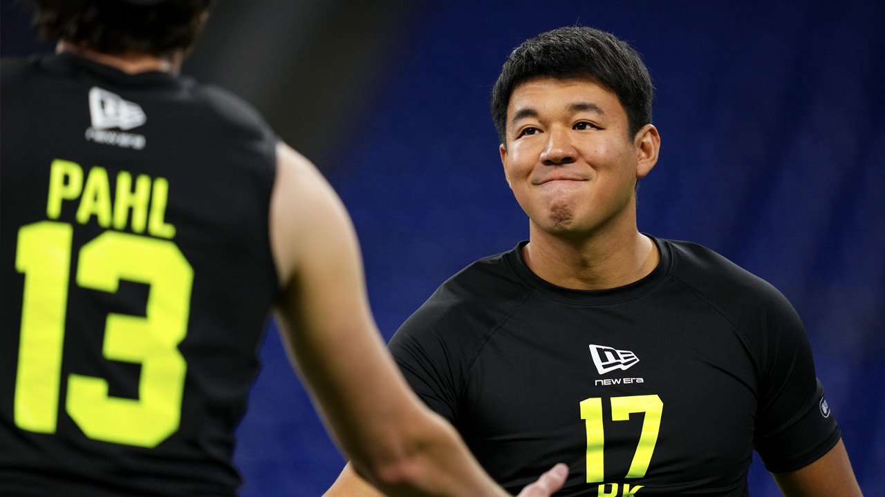2月のNFLコンバインに参加した際の松澤寛政（NFL Football Operations公式Xから）