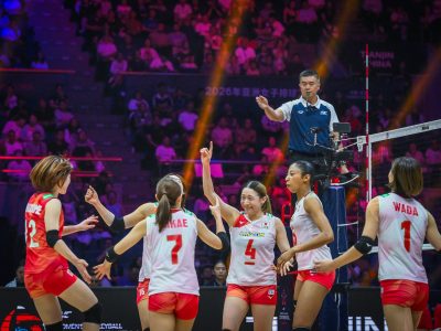 日本女子、タイ戦（C）AVC Women Volleyball Continental Championship