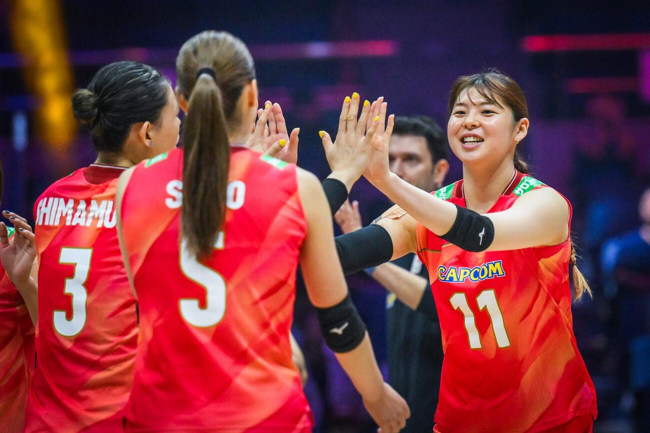 日本女子、イラン戦（C）AVC Women Volleyball Continental Championship