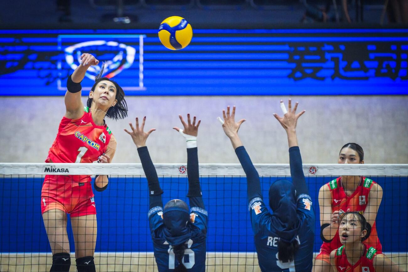 日本女子、イラン戦（C）AVC Women Volleyball Continental Championship
