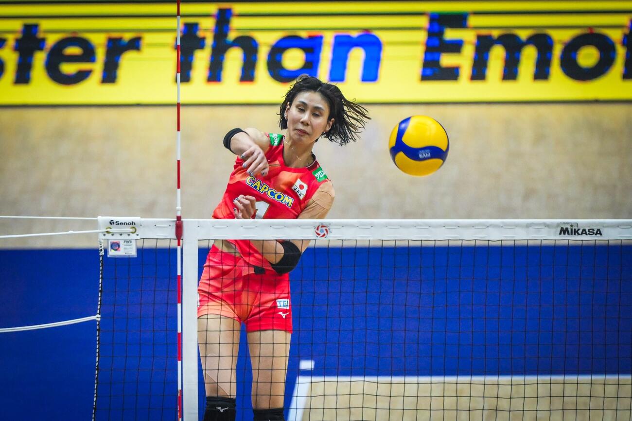 日本女子、イラン戦（C）AVC Women Volleyball Continental Championship