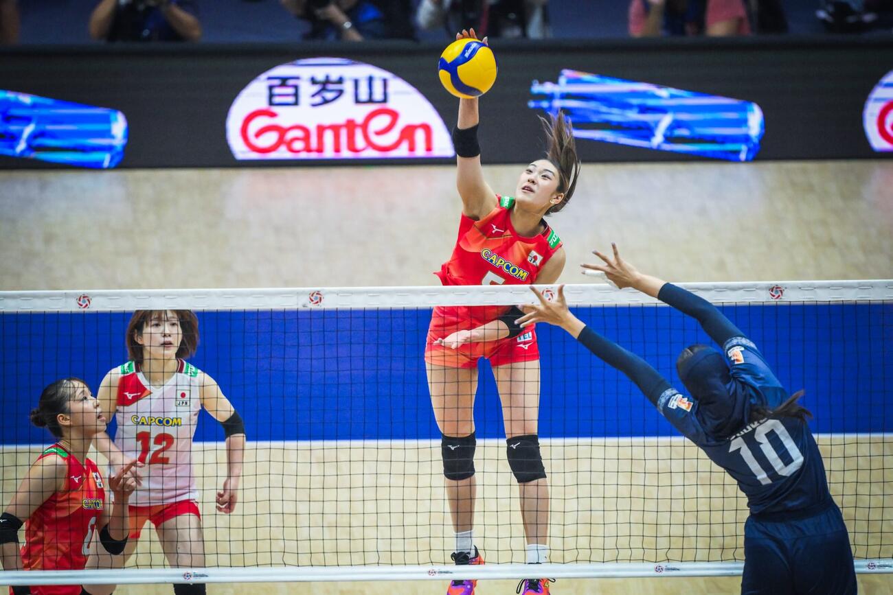 日本女子、イラン戦（C）AVC Women Volleyball Continental Championship