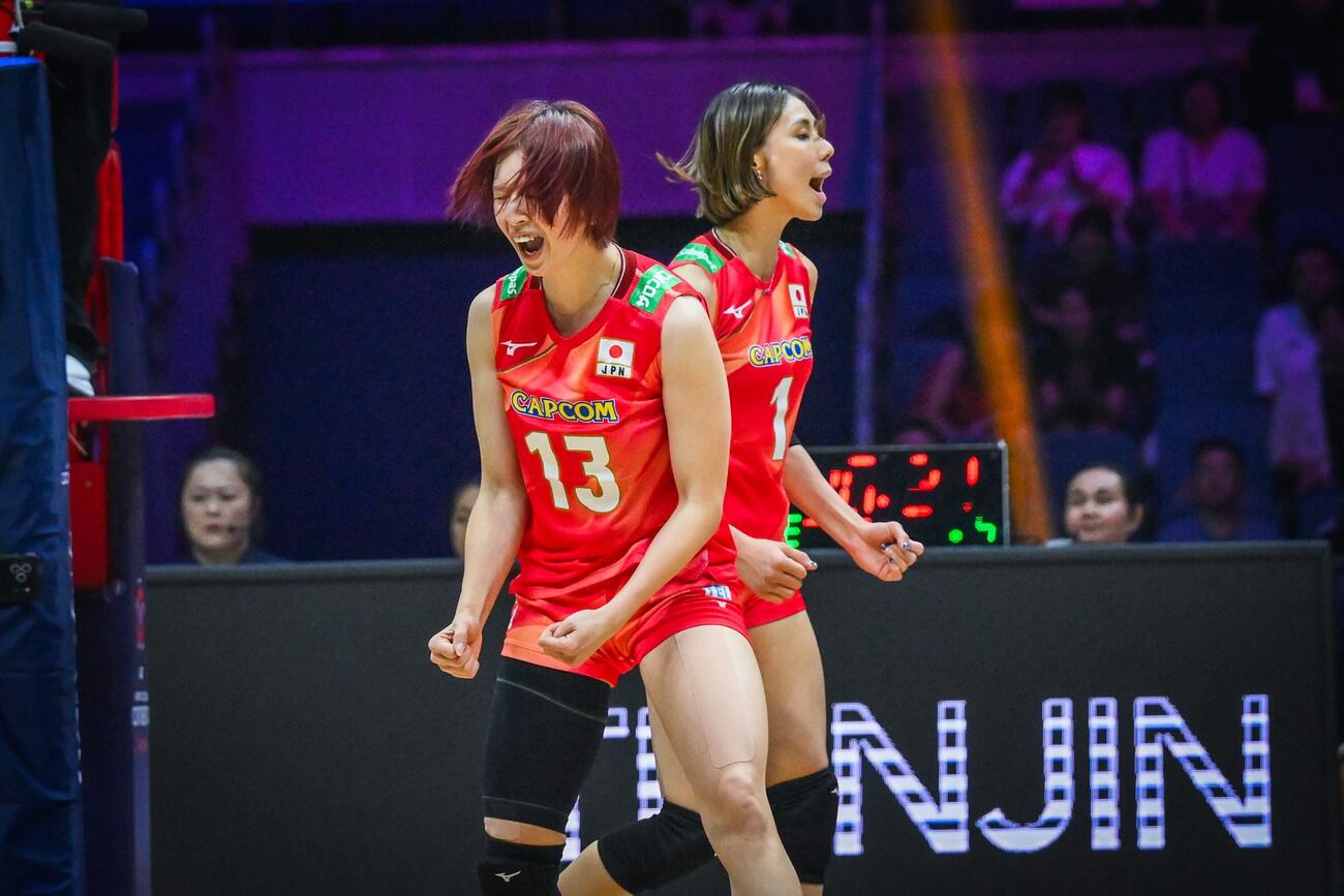 日本女子、イラン戦（C）AVC Women Volleyball Continental Championship