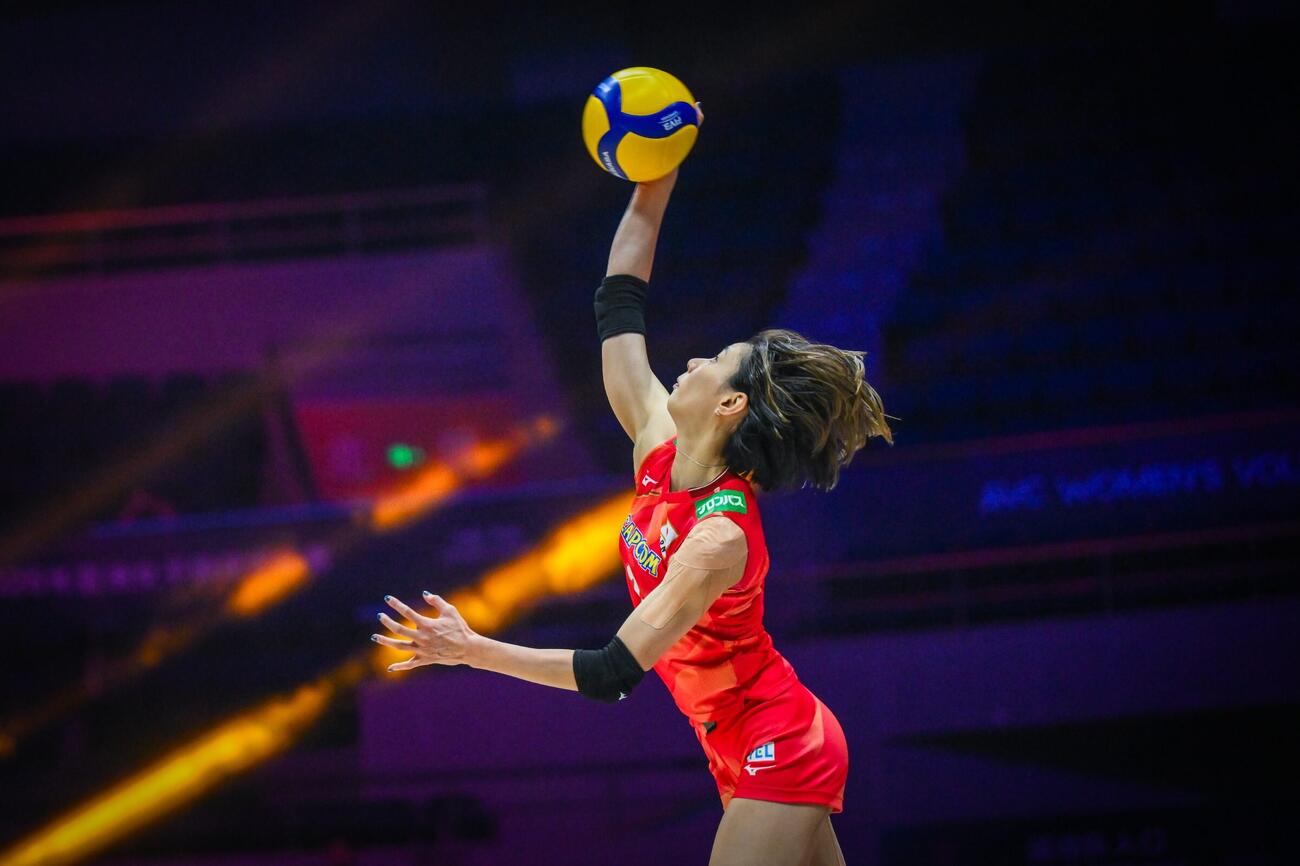 日本女子、イラン戦（C）AVC Women Volleyball Continental Championship