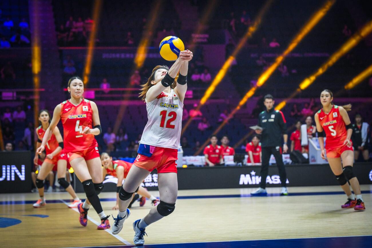 日本女子、イラン戦（C）AVC Women Volleyball Continental Championship